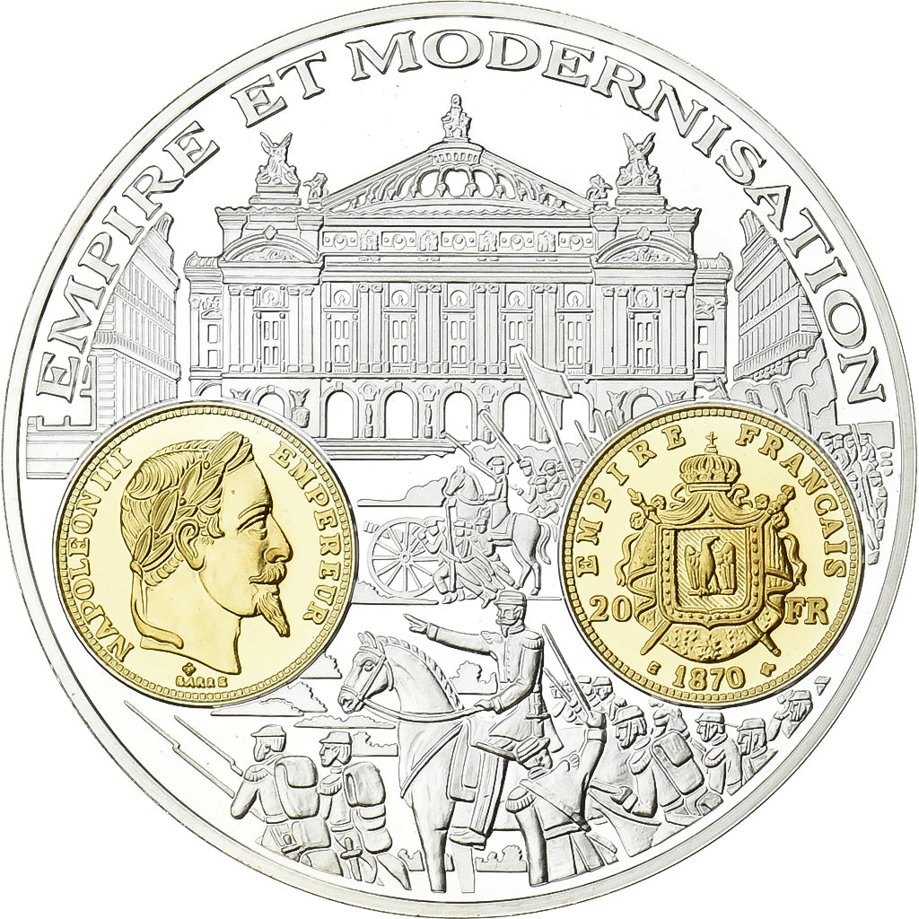 France, Medal, 2000 Ans d'Histoire Monétaire, 20 Francs Napoléon III, Silver