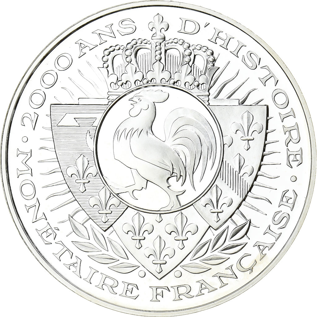 France, Medal, 2000 Ans d'Histoire Monétaire, 20 Francs Napoléon III, Silver