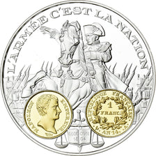 France, Medal, 2000 Ans d'Histoire Monétaire, 1 Franc Napoléon Ier, Silver