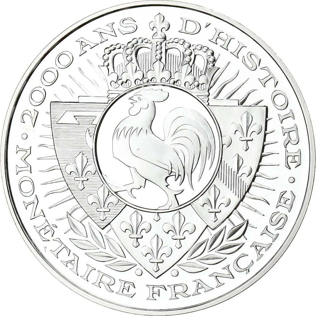 France, Medal, 2000 Ans d'Histoire Monétaire, 1 Franc Napoléon Ier, Silver