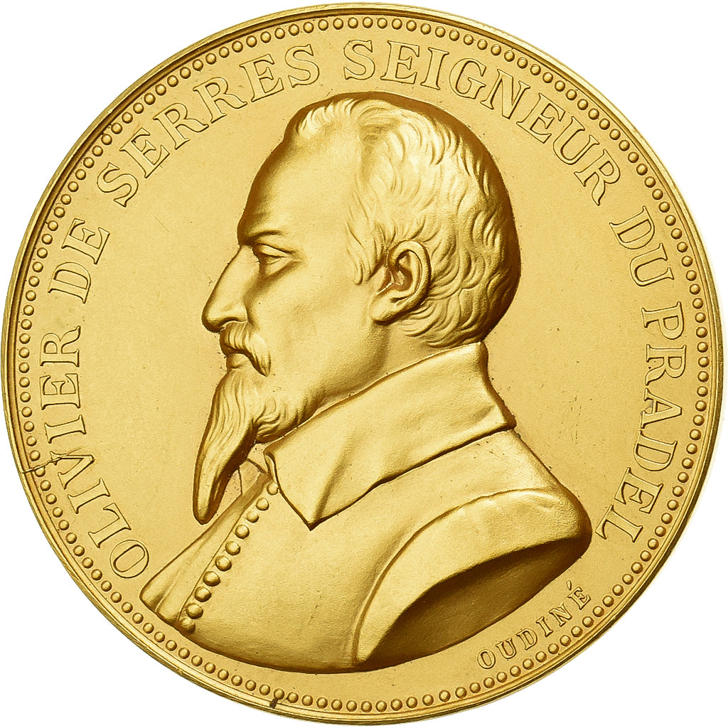 Francia, medaglia, Société d'Agriculture d'Yvetot, Bronzo dorato, Oudiné