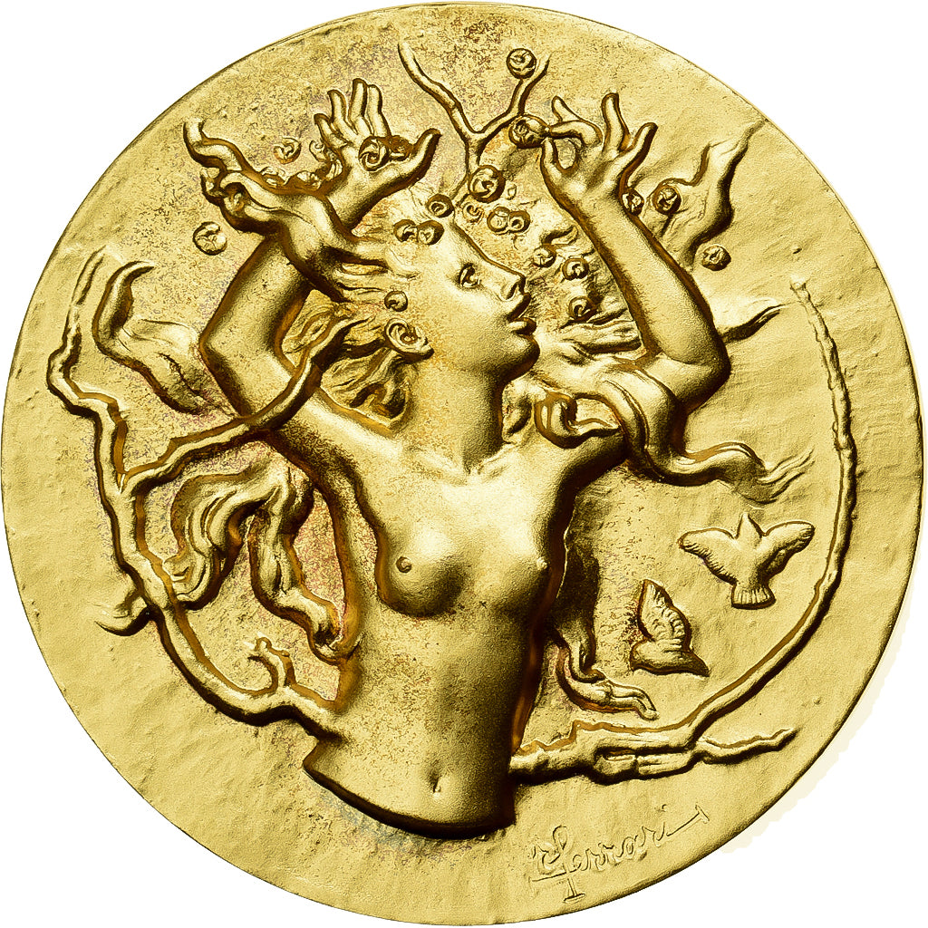 Frankreich, Medaille, La Cinquième Saison, Printemps, Gilt Bronze, Nino