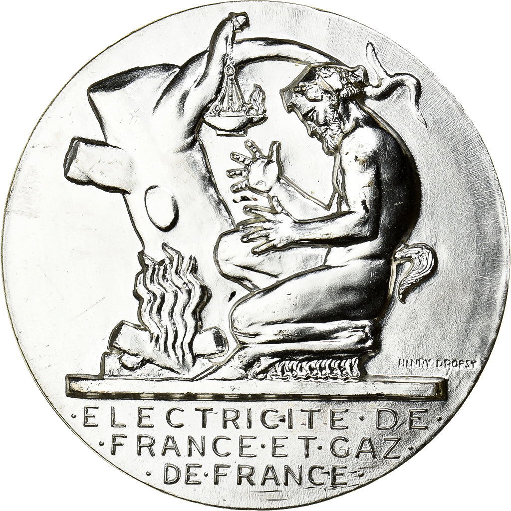 Frankrijk, Medaille, Électricité de France et gaz de France, Silvered bronze