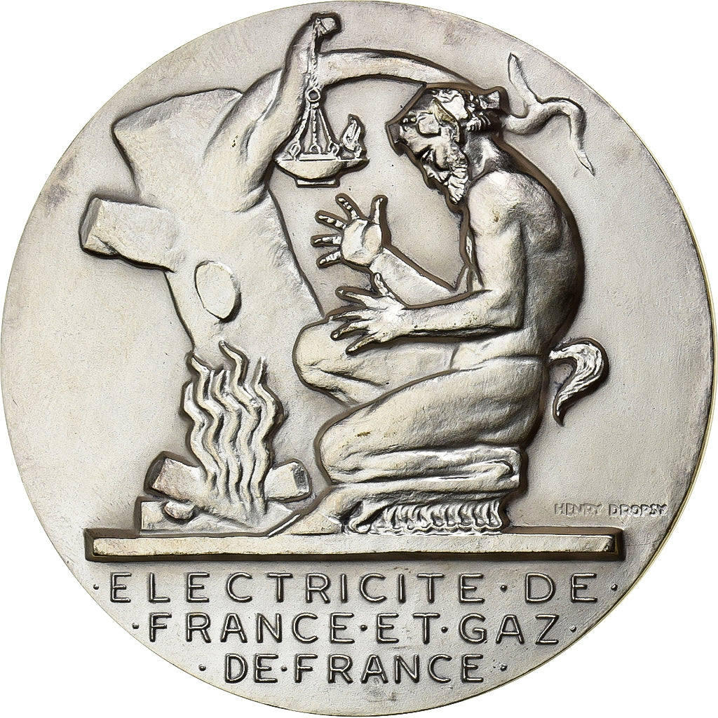 Frankrijk, Medaille, Électricité de France et gaz de France, Silvered bronze