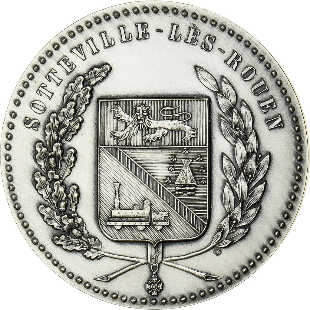Francia, medaglia, Ville de Sotteville-lès-Rouen, 1986, Bronzo argentato, SPL