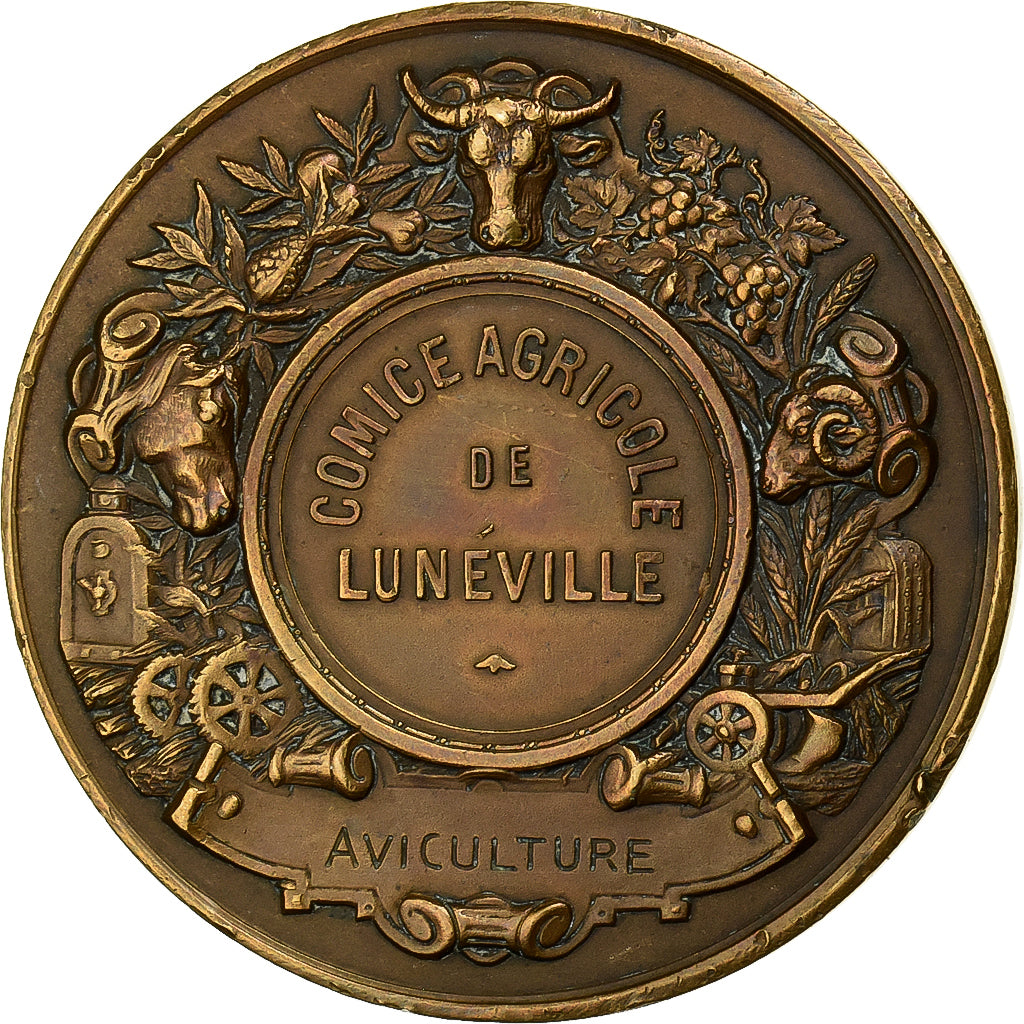 Frankrijk, Medaille, Comice Agricole de Lunéville, Aviculture, Bronzen