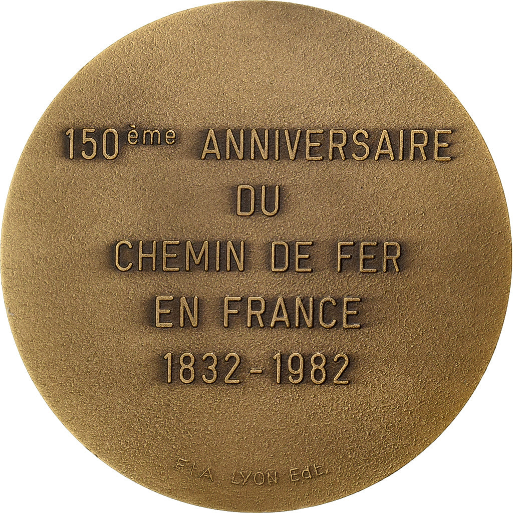 Francia, medaglia, 150ème Anniversaire du Chemin de Fer, 1982, Bronzo, SPL