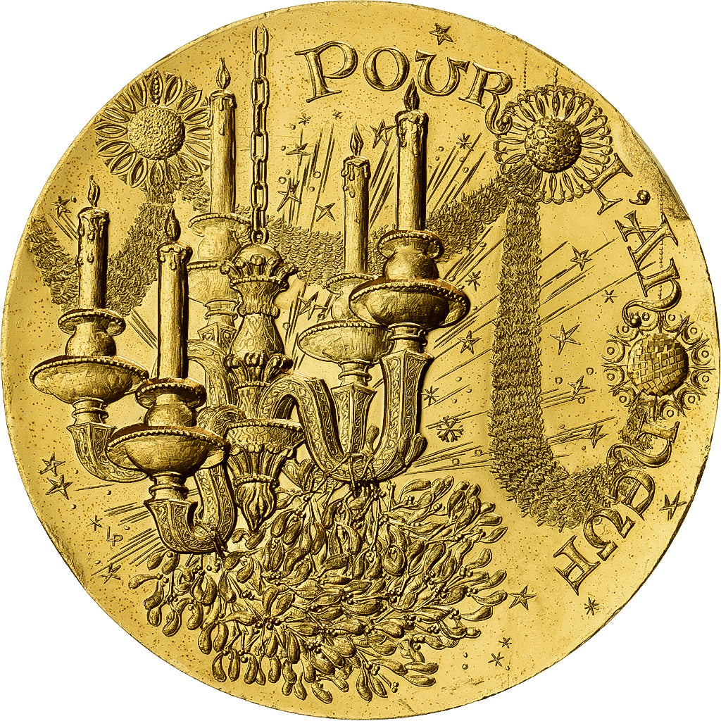França, medalha, Voeux, Nouvelle Année, 1976, Bronze Florentin, Lecuyer