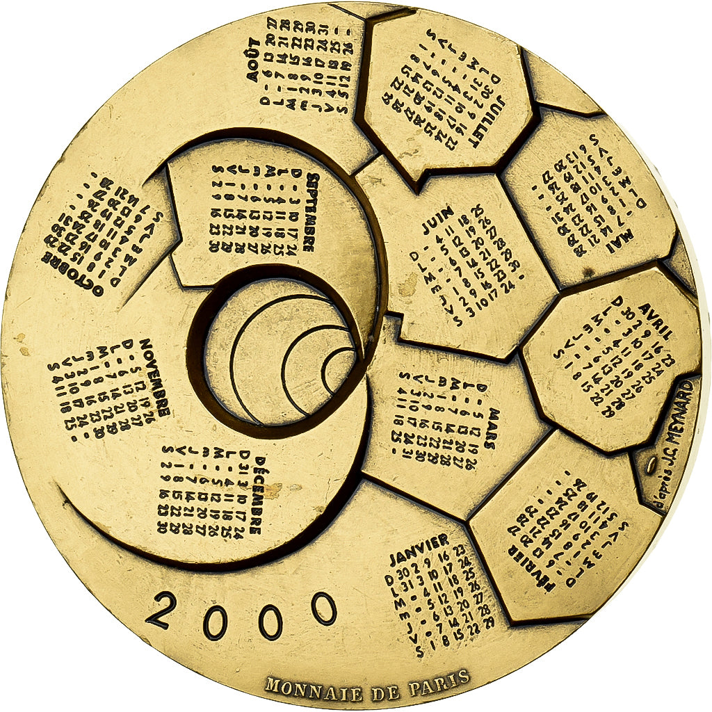 Frankrijk, Medaille, Calendrier, Nouvelle Année, 2000, Bronzen, Monnaie de