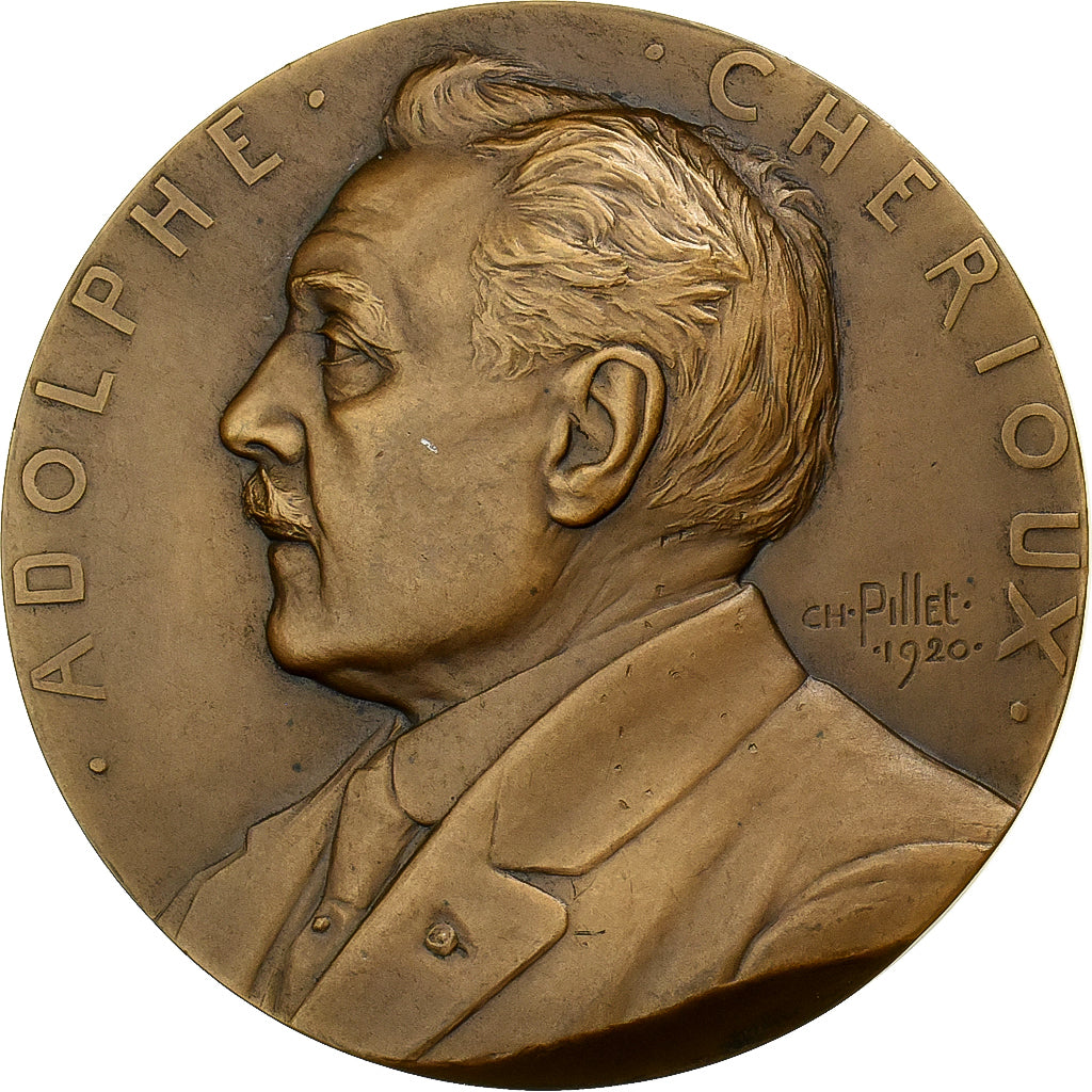 France, Medal, Adolphe Cherioux, Conseiller Municipal, 1920, Bronze, Pillet