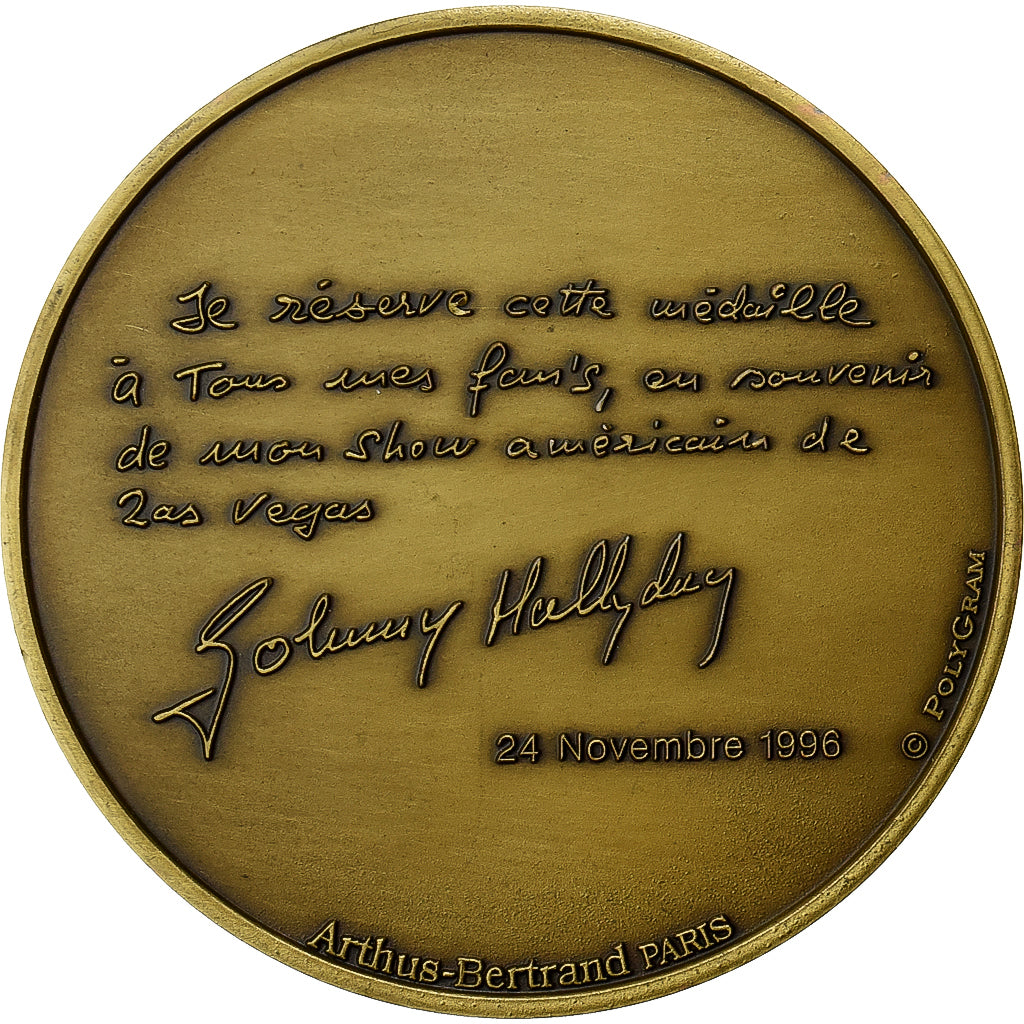 France, Médaille, Johnny Hallyday, Végas, 1996, Bronze, SPL, Arthus Bertrand
