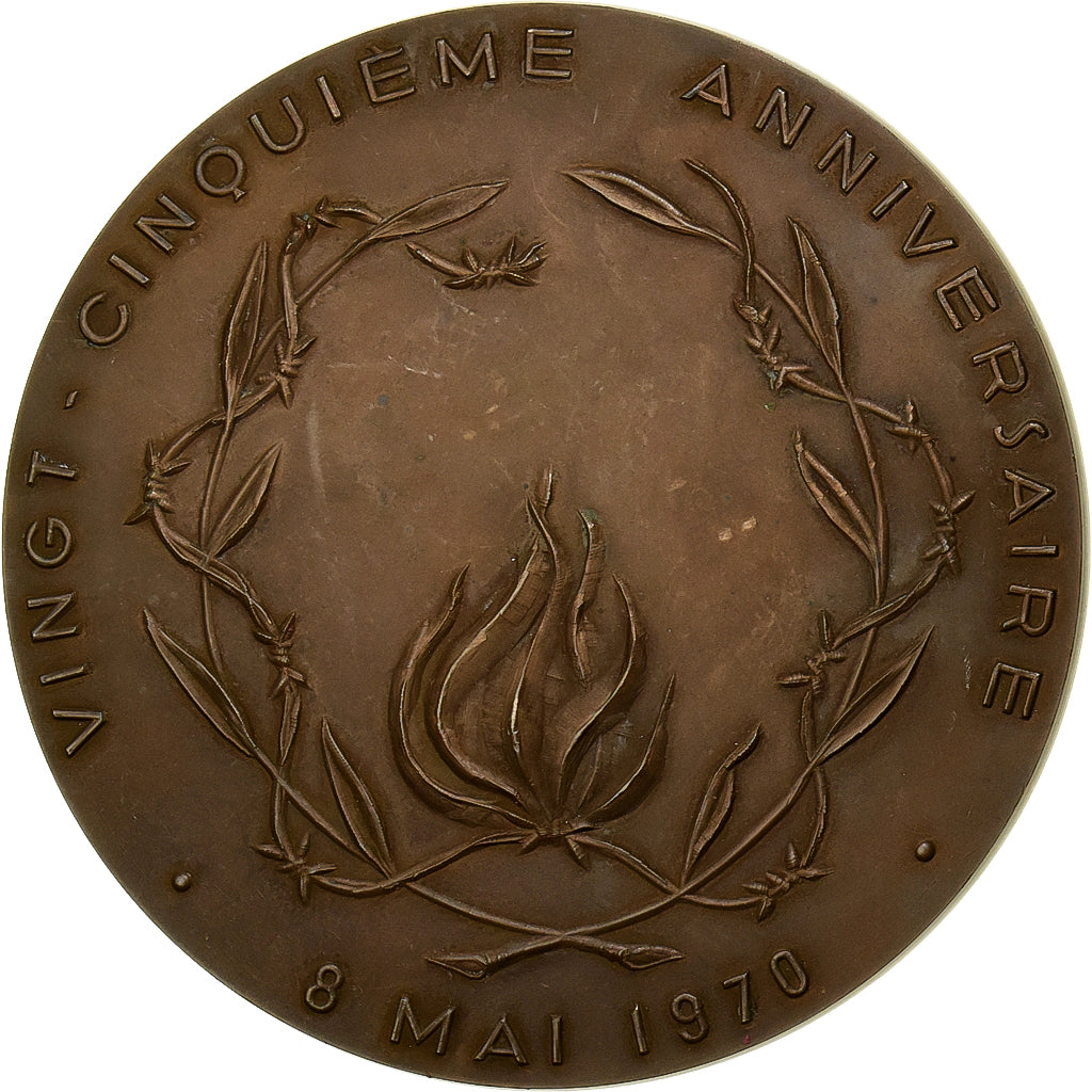 Frankrijk, Medaille, 25ème Anniversaire de l'Armistice, 1970, Bronzen, Charon