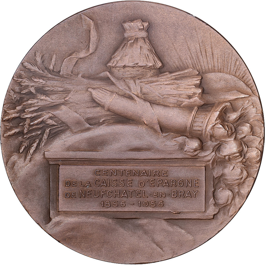 France, Medal, Caisse d'Epargne de Neufchatel-en -Bray, 1956, Bronze, MS(63)