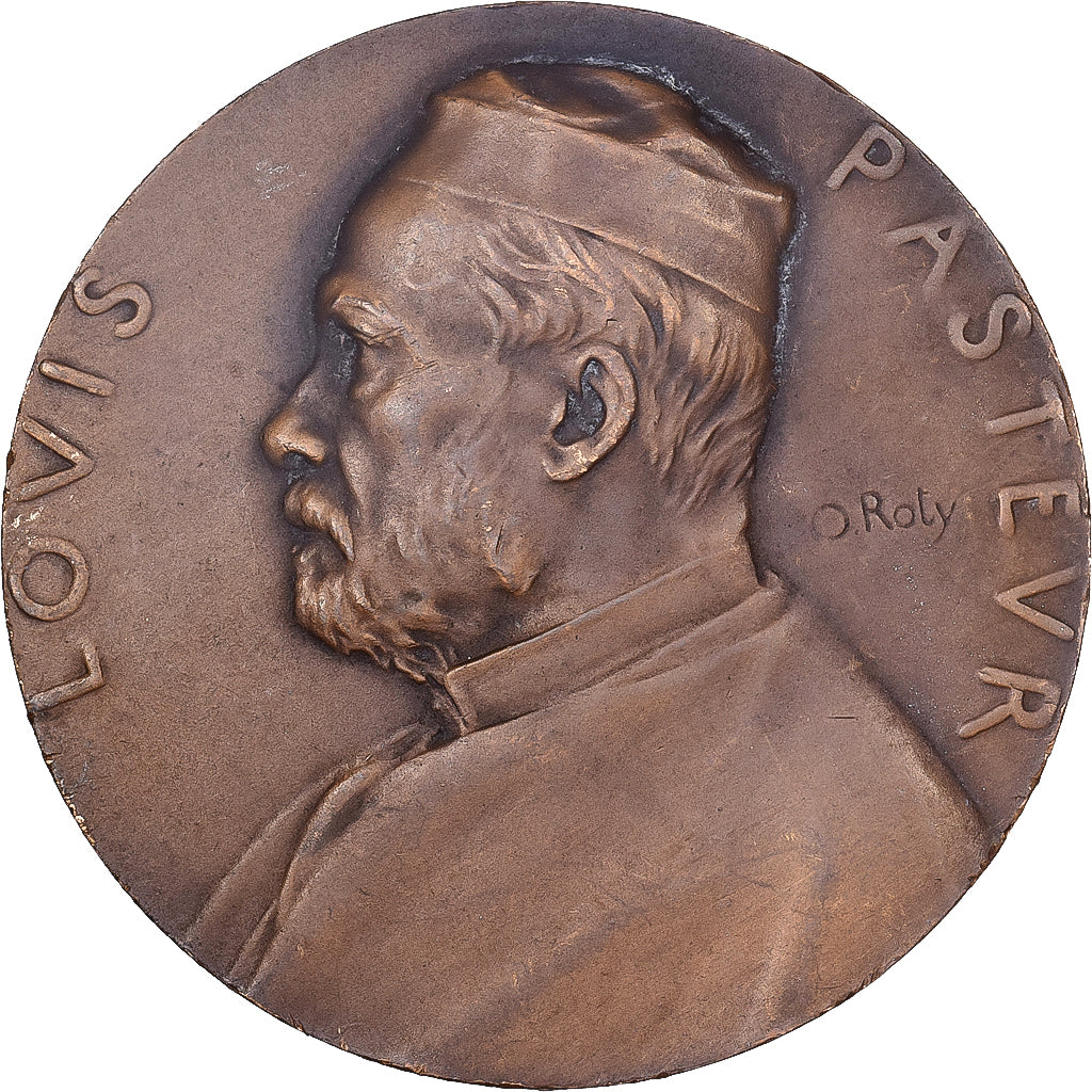 Francia, medalla, Louis Pasteur, 1888, Bronce, Roty, MBC+