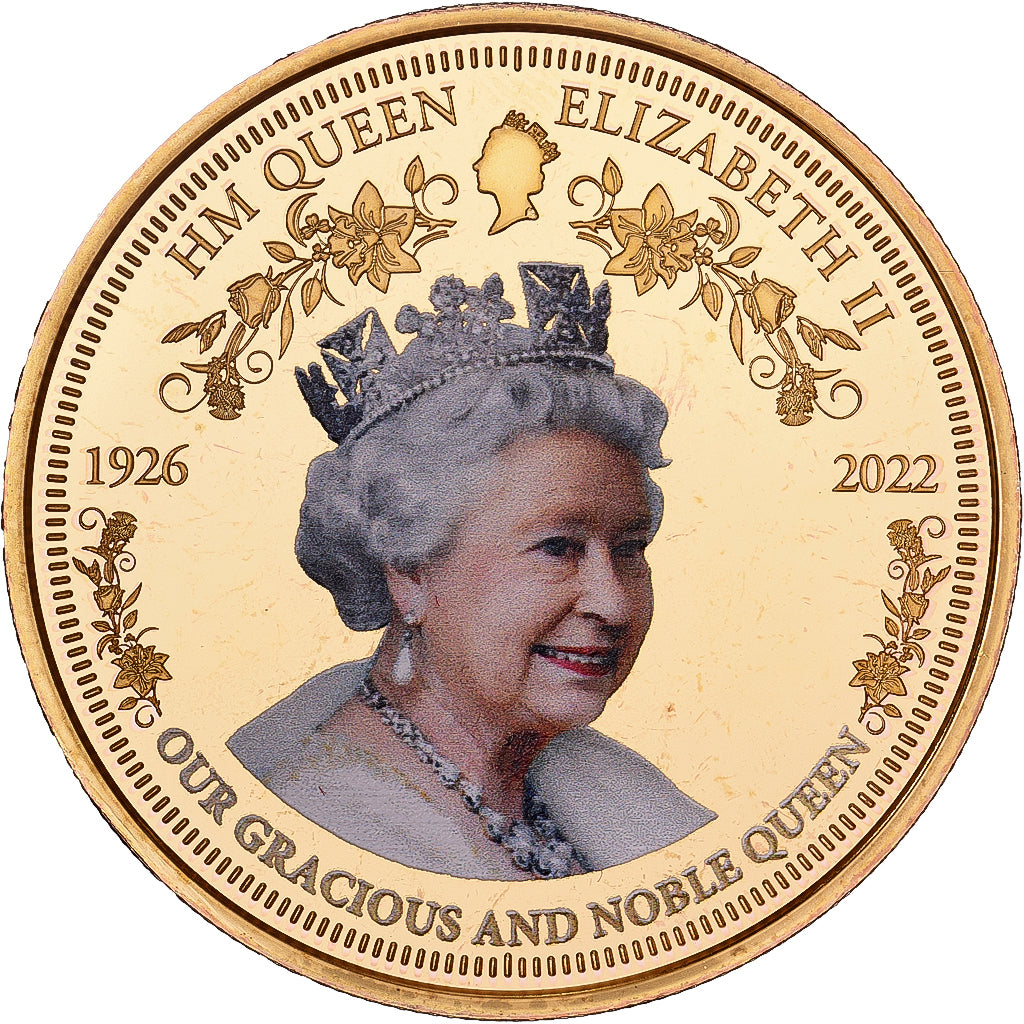 Reino Unido, medalha, Queen Elizabeth II, 2022, Cobre-Níquel Dourado, MS(65-70)