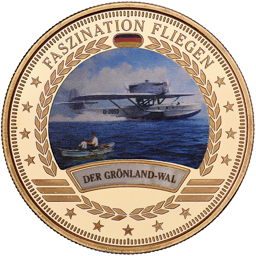 Allemagne, Médaille, 130 Jahre Deutsche Luftfahrt, 2021, Cupronickel doré, FDC