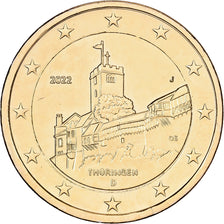 Allemagne, 2 Euro, Thüringen, 2022, Hambourg, Gilt Metal, SUP