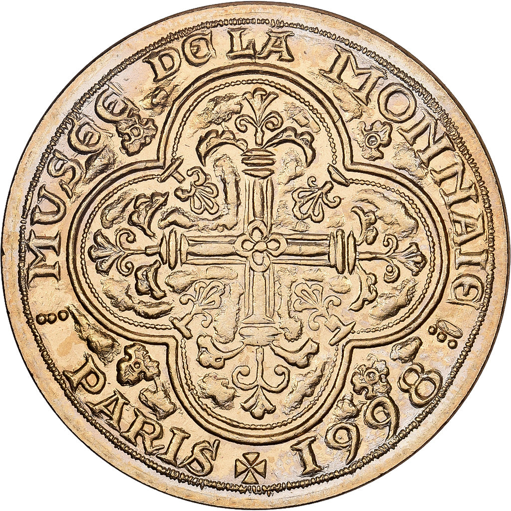 France, Medal, Reproduction du Franc à Cheval, Jean II le Bon, Brass, AU(55-58)
