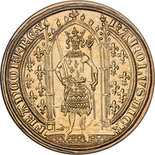 Frankrijk, Medaille, Reproduction du Franc à Pied, Charles V, Tin, PR