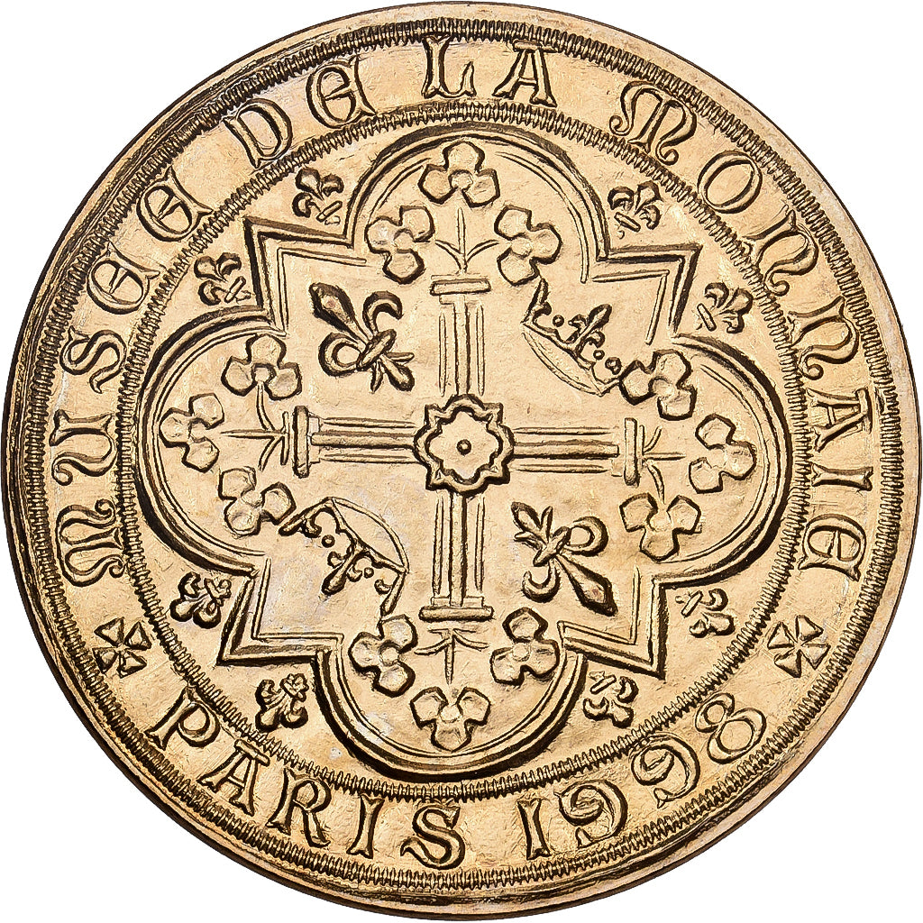 Frankrijk, Medaille, Reproduction du Franc à Pied, Charles V, Tin, PR