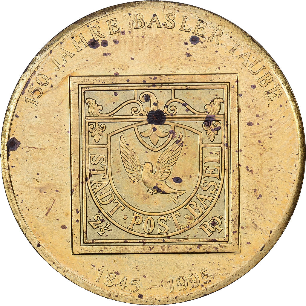 Allemagne, Médaille, 150 Jahre Basler Taube, 1995, Cupronickel doré, TTB
