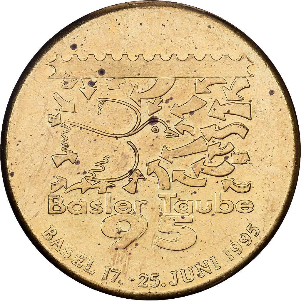 Allemagne, Médaille, 150 Jahre Basler Taube, 1995, Cupronickel doré, TTB