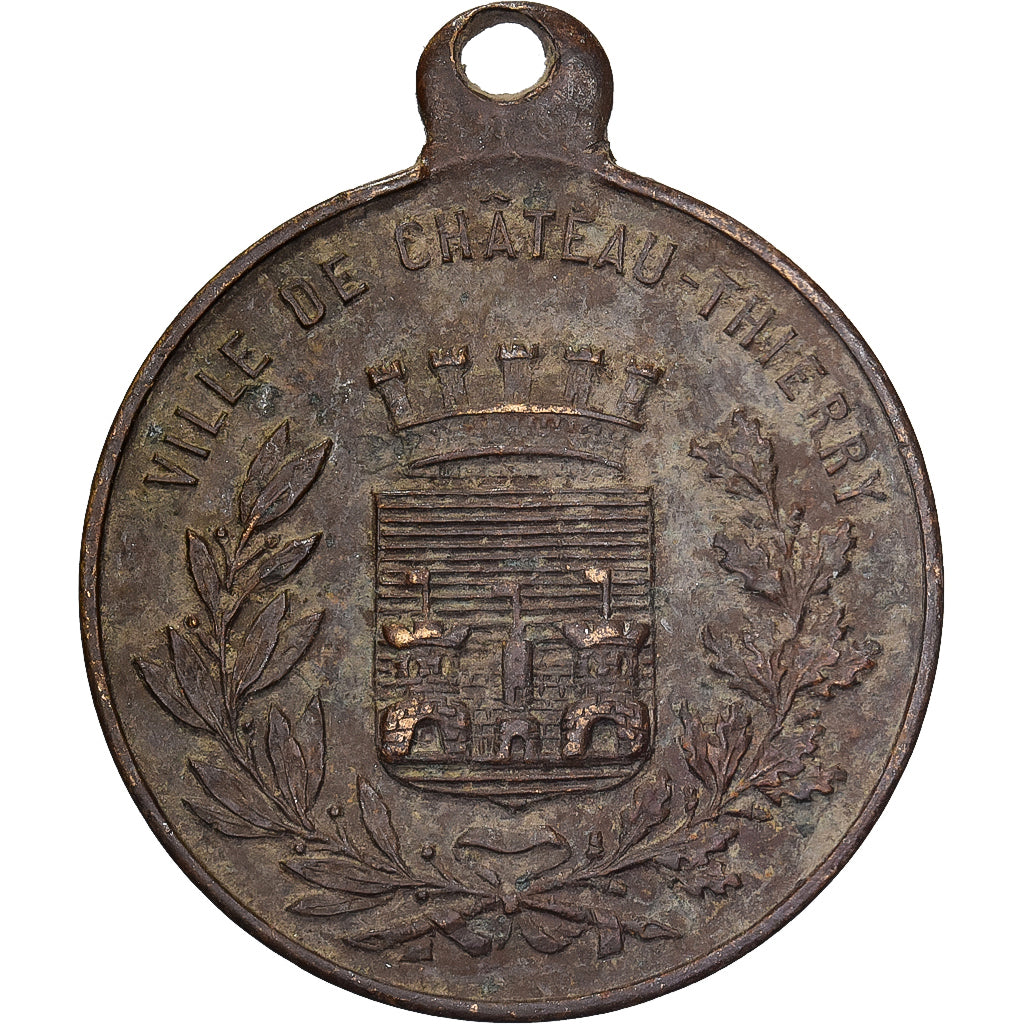 France, Medal, Concours de Musique, Château-Thierry, 1875, Brass, VF(20-25)