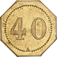 Francja, ,, 40 Centimes, EF(40-45), Mosiądz