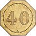 Francja, ,, 40 Centimes, EF(40-45), Mosiądz