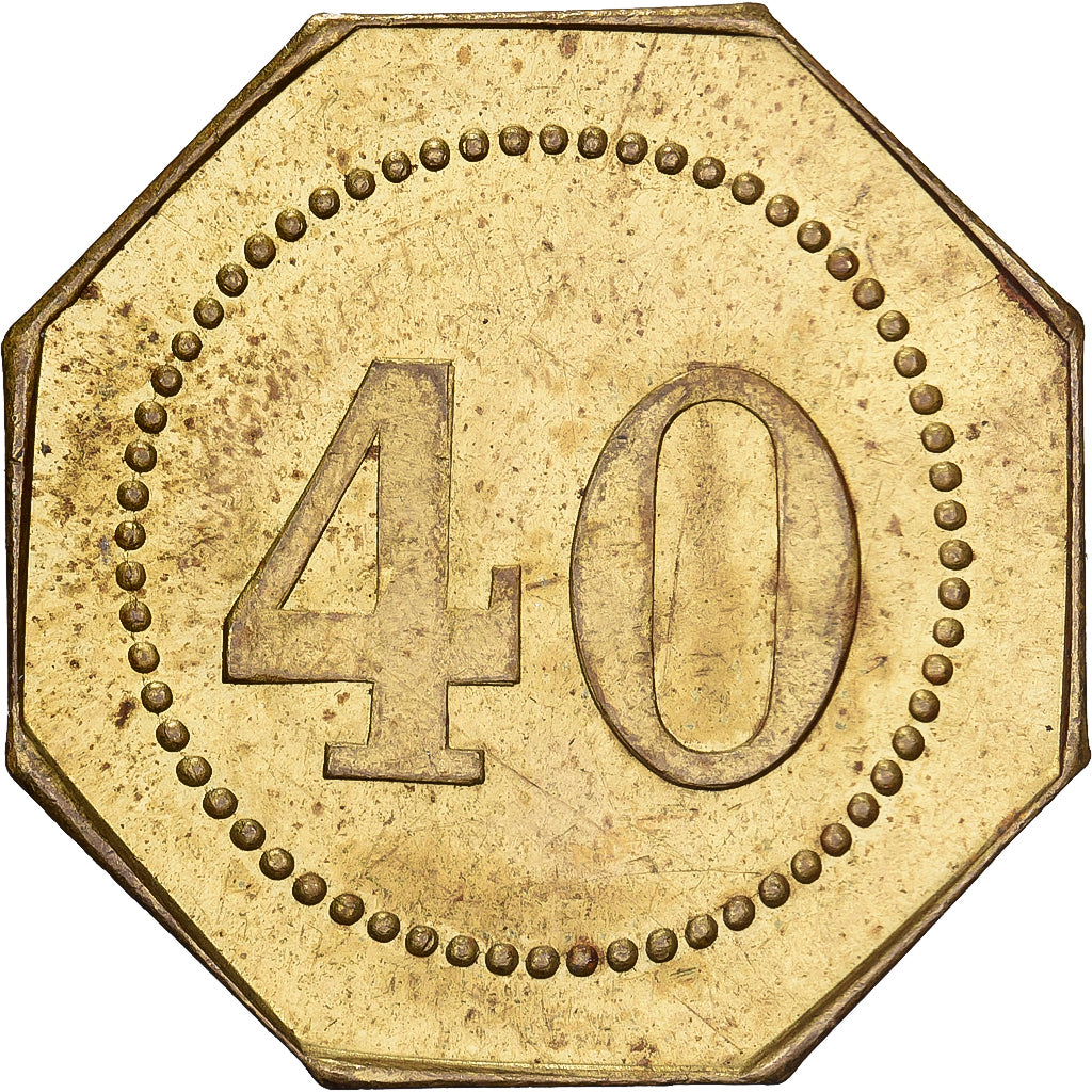 Francja, ,, 40 Centimes, EF(40-45), Mosiądz
