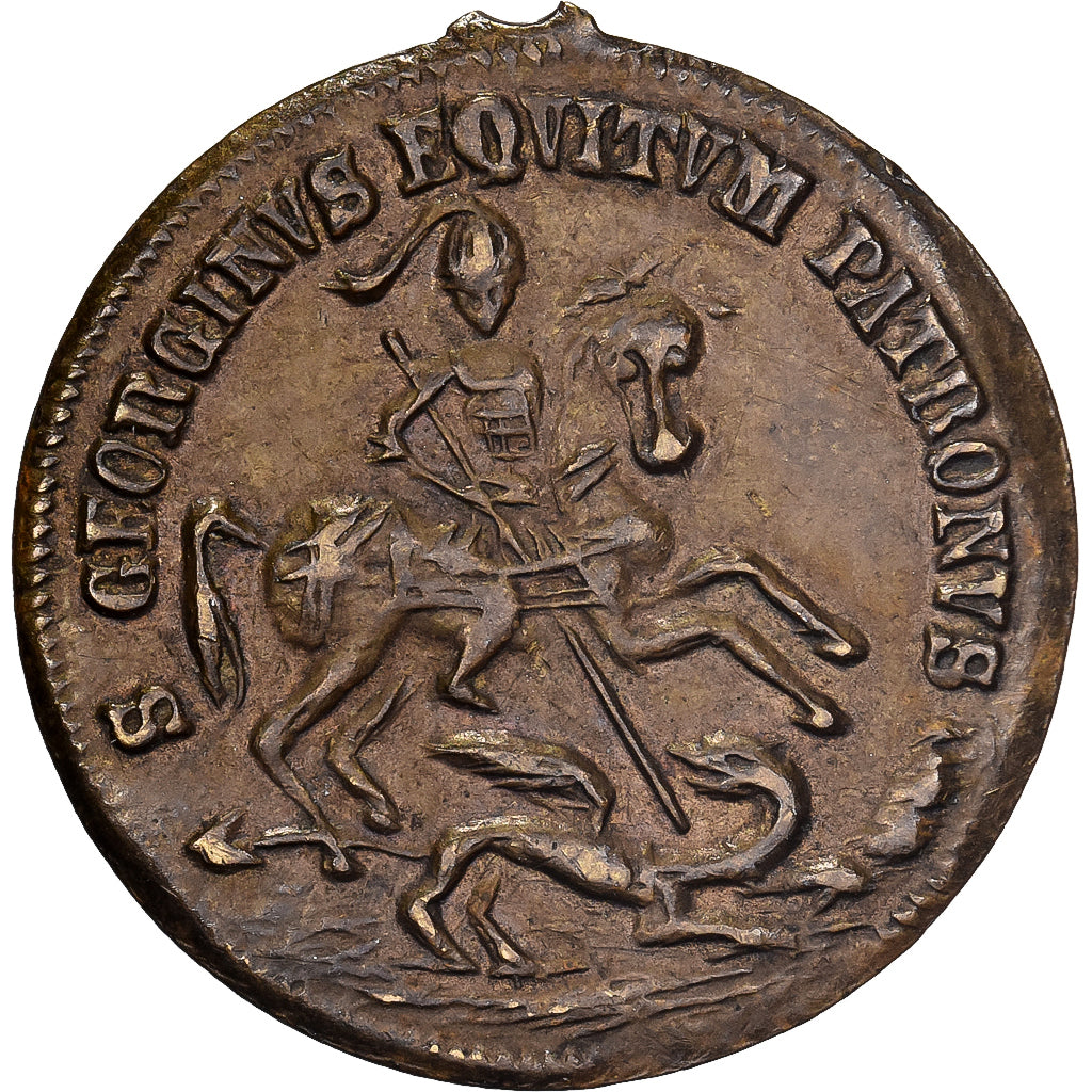 France, Jeton, Saint Georges Terrassant le Dragon, Laiton, TTB