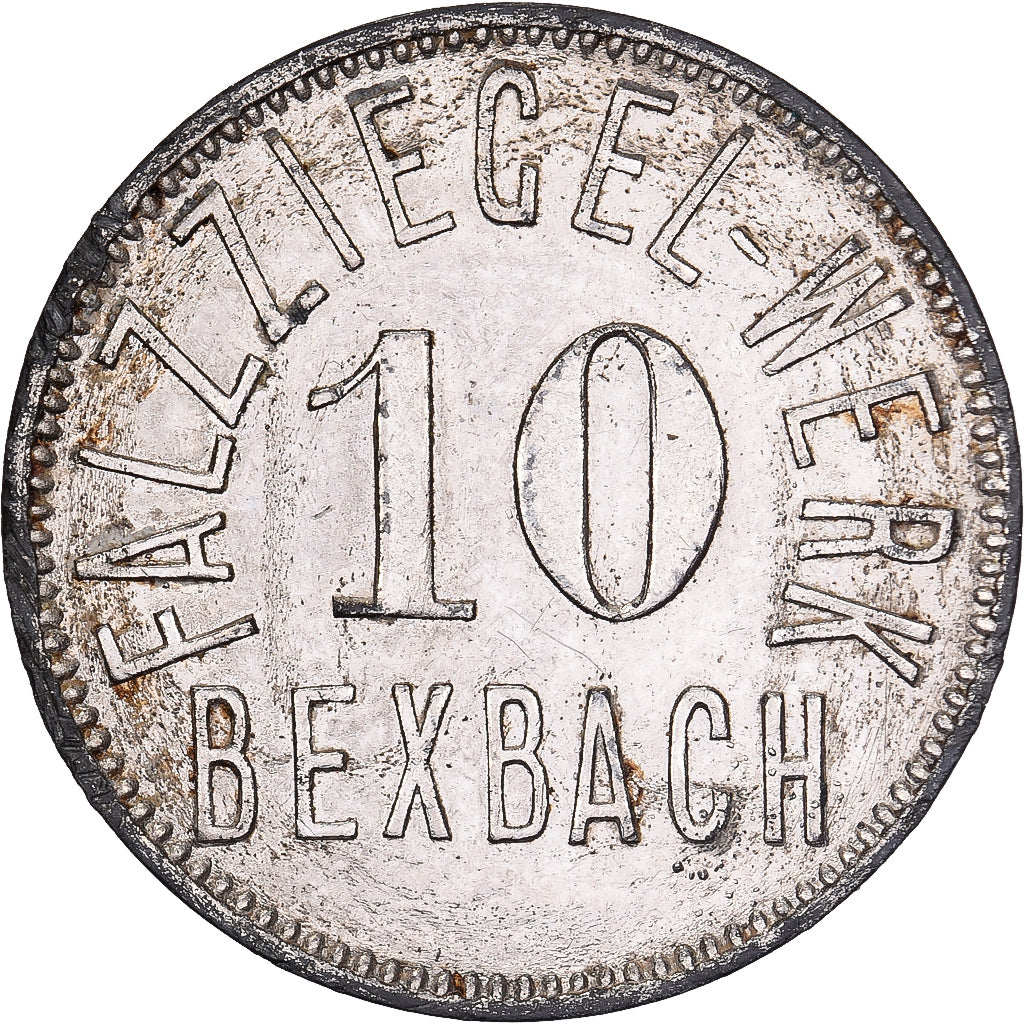 Duitsland, Falzziegel-Werk, Bexbach, 10 Pfennig, ZF, Métal