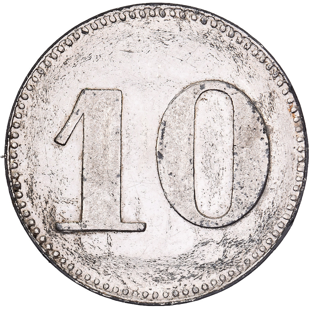 Duitsland, Falzziegel-Werk, Bexbach, 10 Pfennig, ZF, Métal