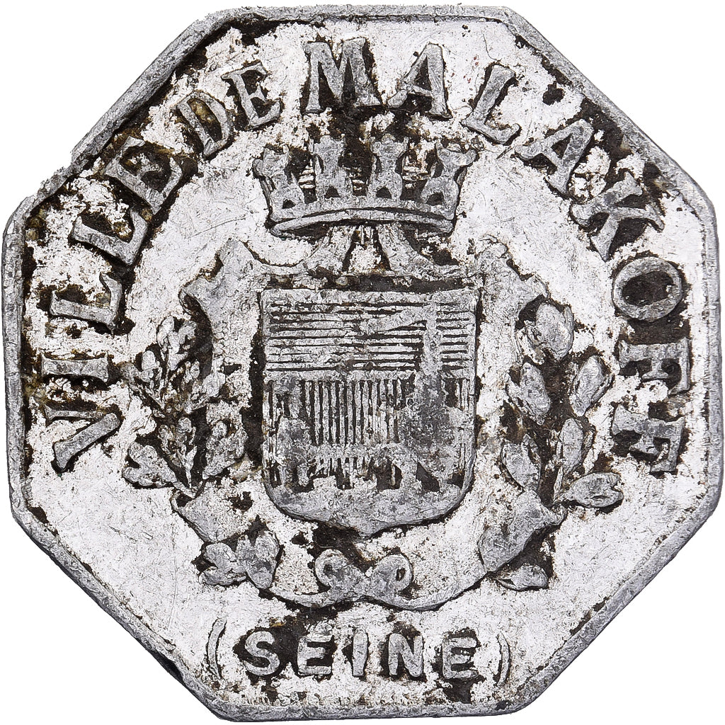 Francja, Ville de Malakoff, 5 Centimes, 1870-1940, VF(20-25), Aluminium