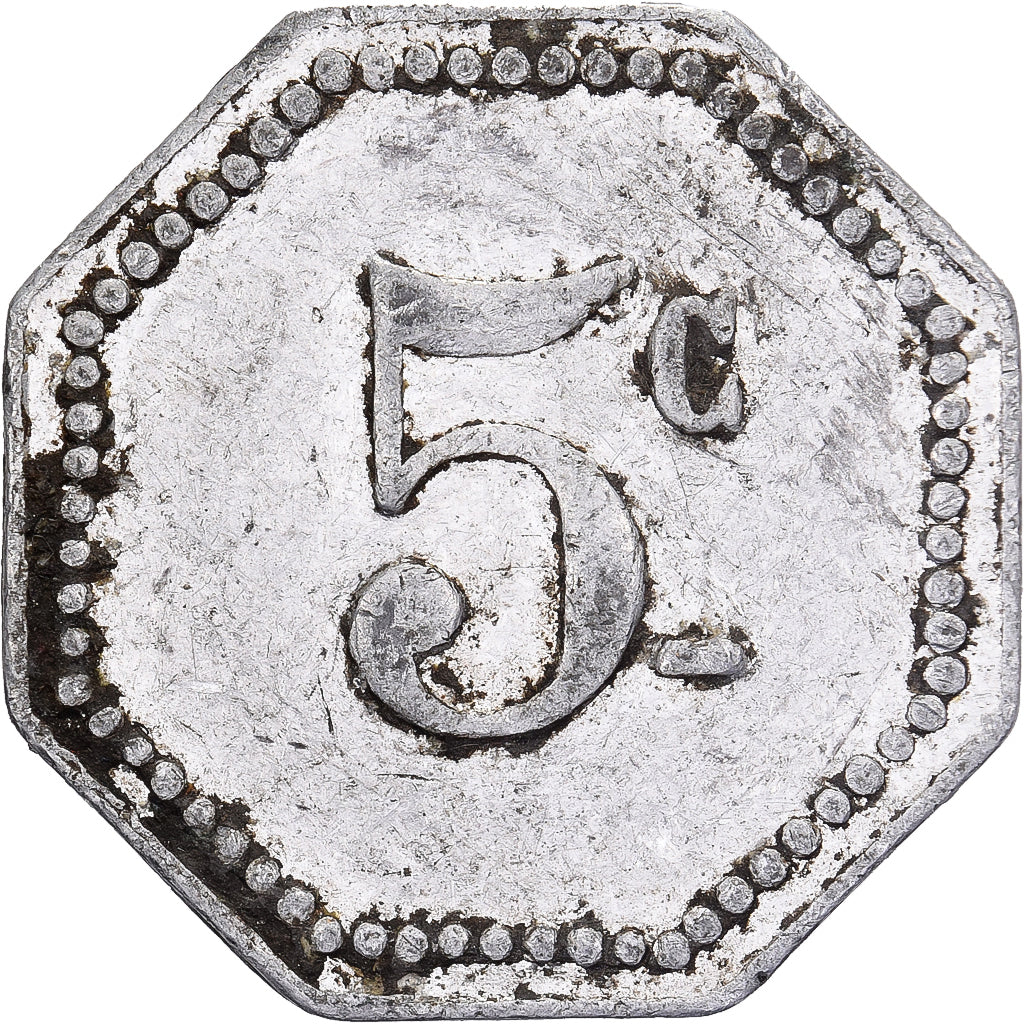 Francja, Ville de Malakoff, 5 Centimes, 1870-1940, VF(20-25), Aluminium