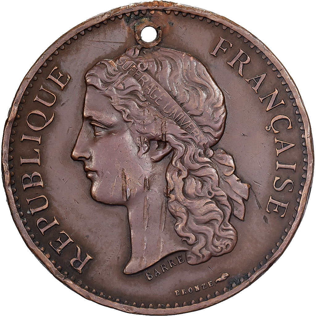 Frankrijk, Token, Exposition universelle de Paris, 1889, Bronzen, Barre, FR+