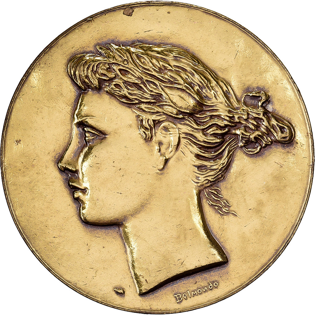 França, medalha, Alliance française, Marianne, Cobre Dourado, Belmondo