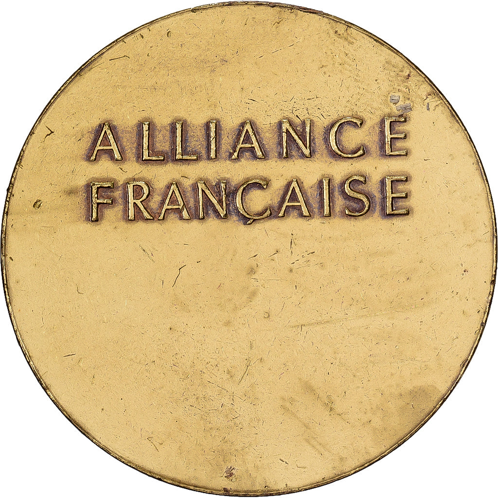 França, medalha, Alliance française, Marianne, Cobre Dourado, Belmondo