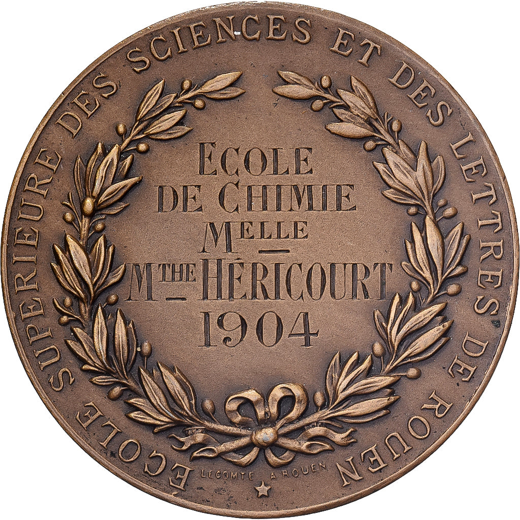 Frankrijk, Medaille, Ecole de Chimie, Rouen, 1904, Bronzen, Dupuis.D, UNC-