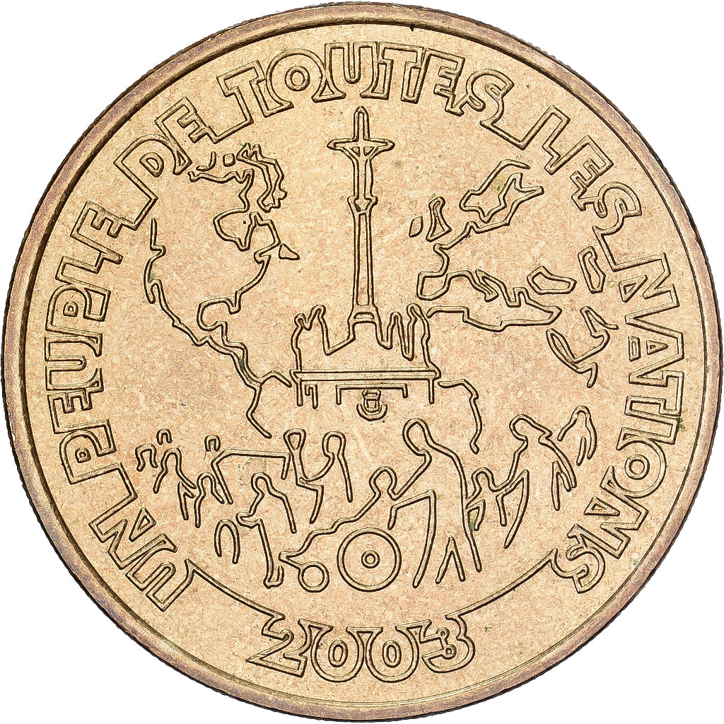 Francia, zeton, Lourdes - Un peuple de toutes les nations, 2003, Aluminio y