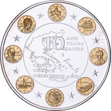 France, Medal, 10 Ans de l'Euro, Grèce, 2012, Copper Plated Silver, MS(65-70)