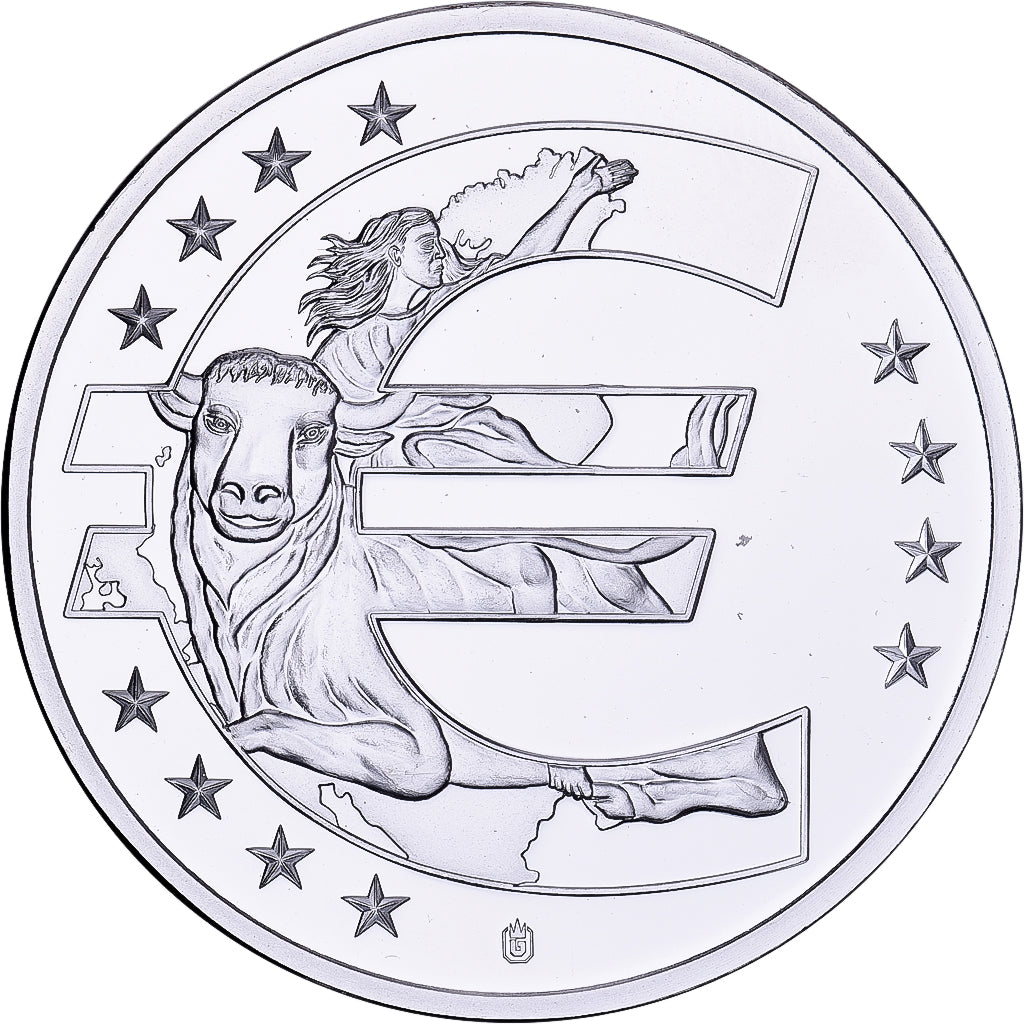 Frankrijk, Medaille, 10 Ans de l'Euro, Grèce, 2012, Verzilverd koper, FDC