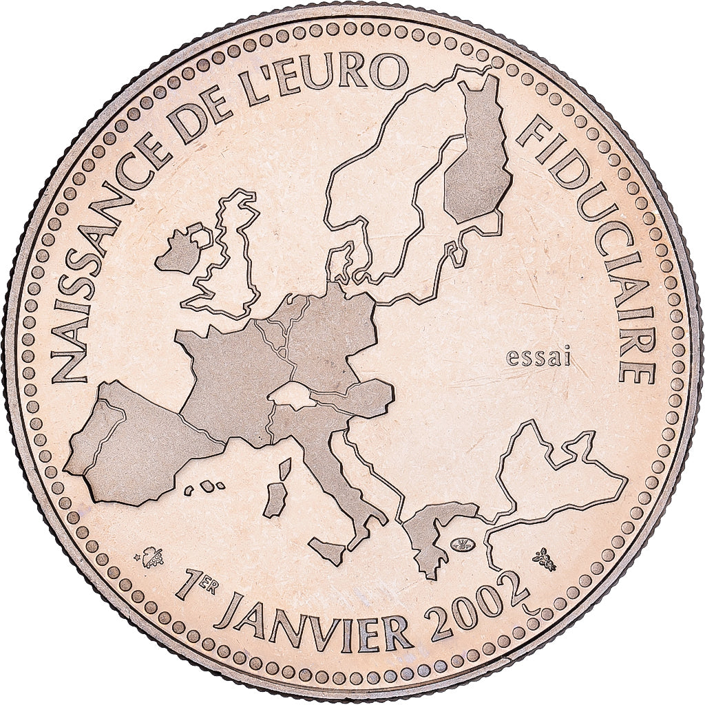 Francia, medalla, Naissance de l'Euro Fiduciaire, 2002, Cobre - níquel, FDC