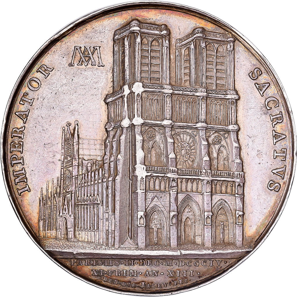 Francia, medaglia, Le sacre de Napoléon Ier par Pie VII, 1804, Droz, BB+