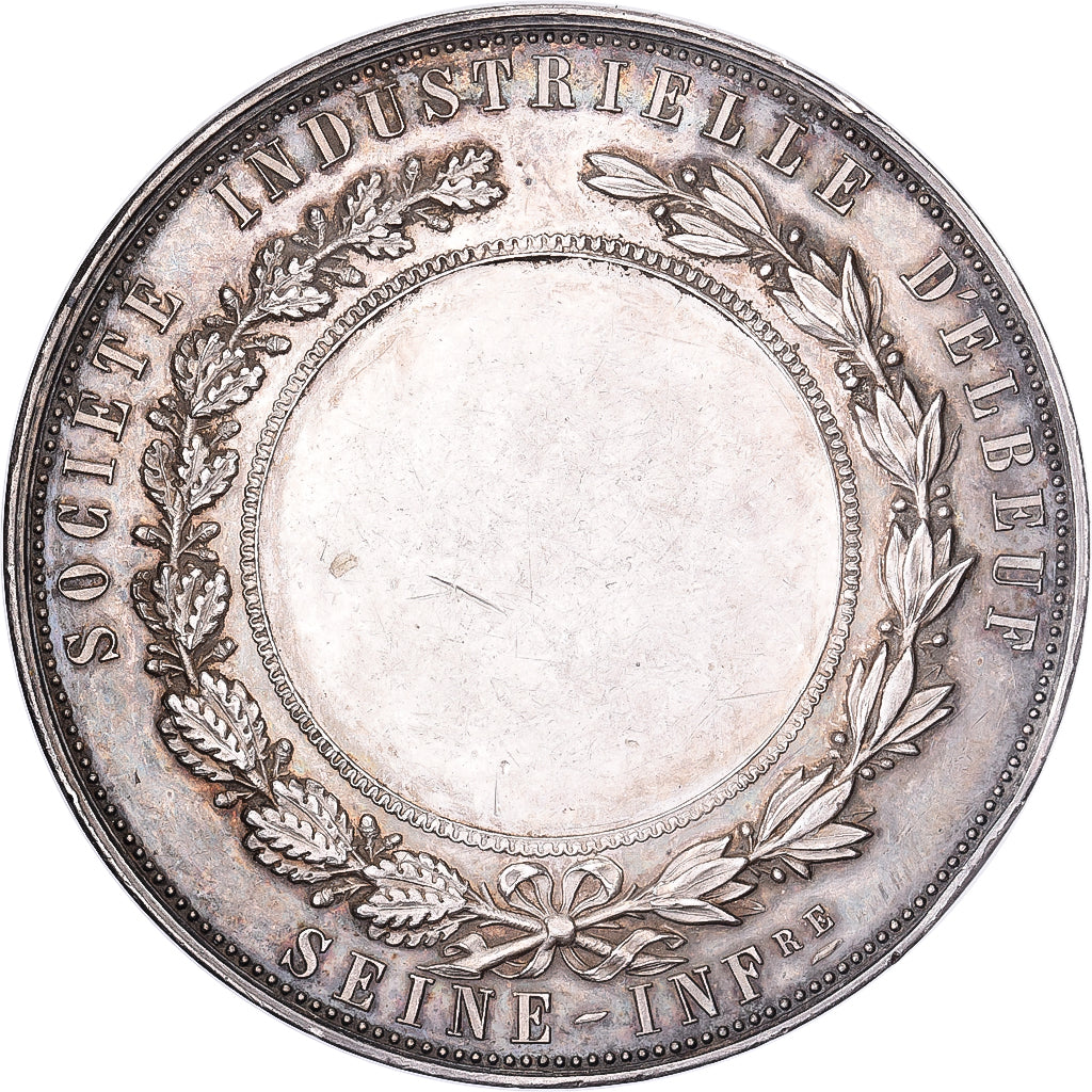 France, Medal, Société Industrielle d'Elbeuf, Seine Inférieure, Silver