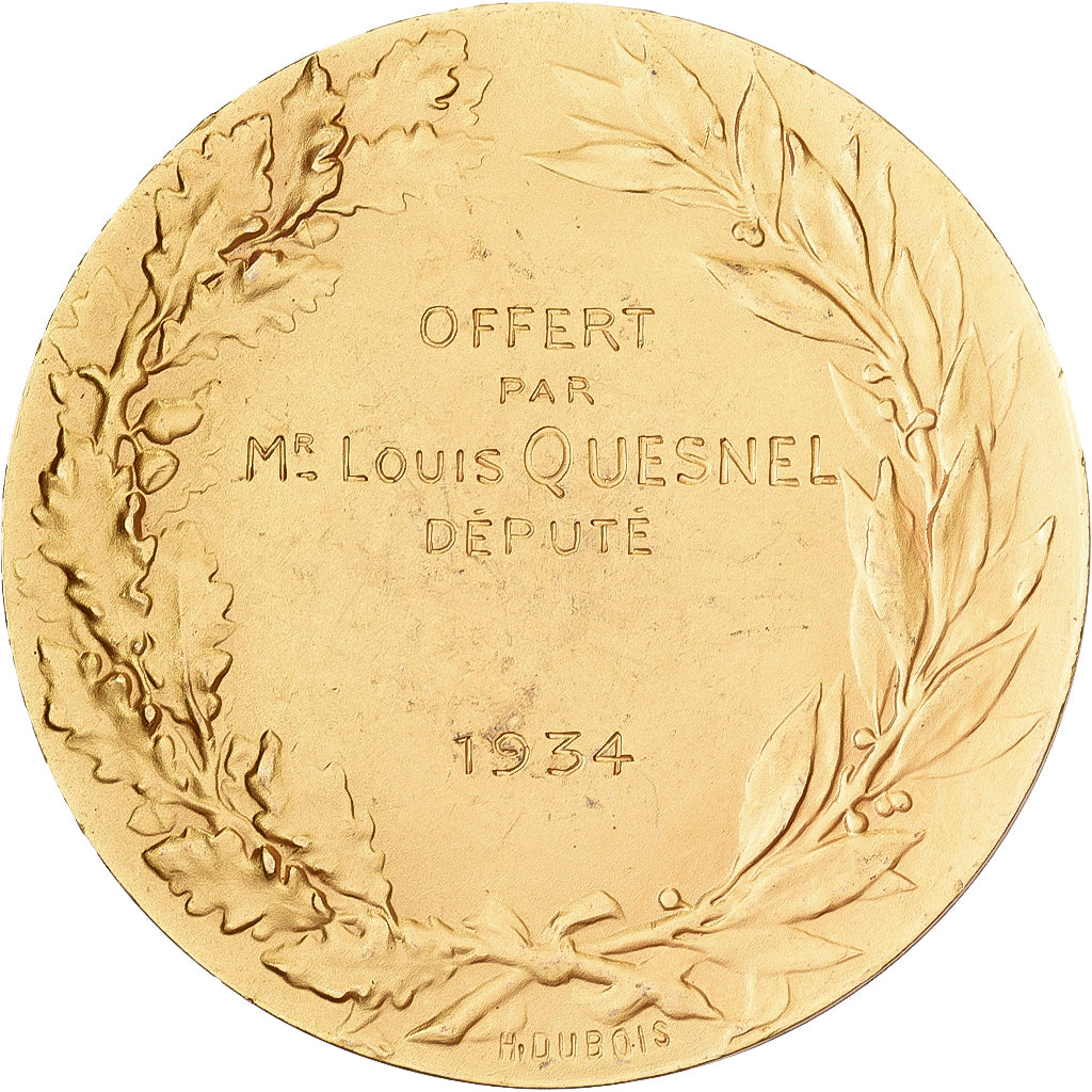 Francia, medalla, Chevaux, Offert pat Louis Quesnel, Député, 1934, Bronce