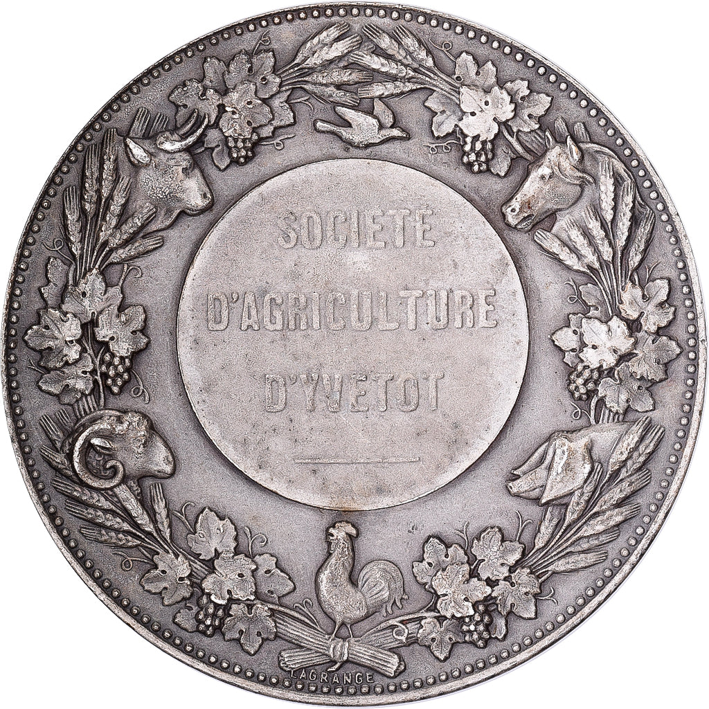 Frankrijk, Medaille, Société d'Agriculture d'Yvetot, Silvered bronze