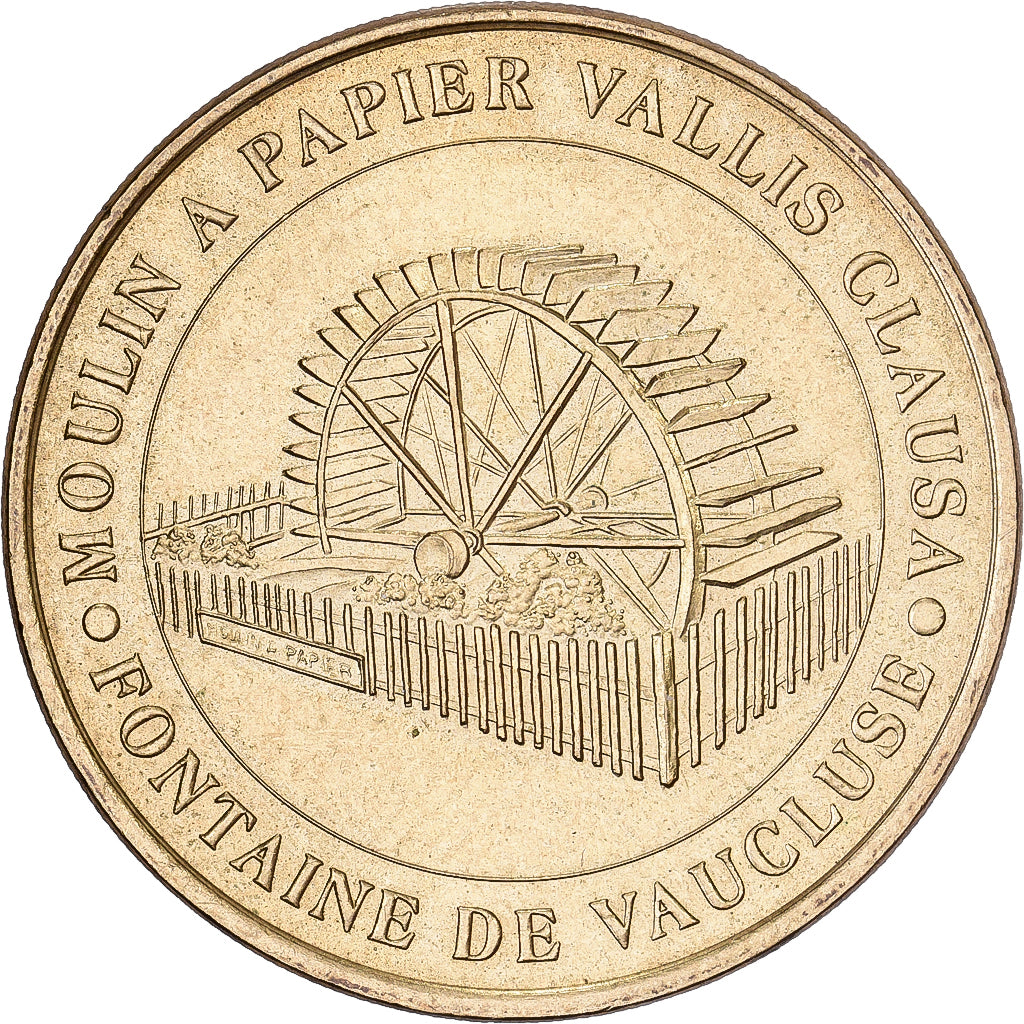 Francia, zeton, Fontaine de Vaucluse - Moulin à papier n°1, 1999, Aluminio y