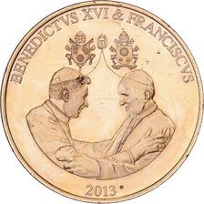 Vatican, Medal, Les Papes Benoit XVI et François, 2013, Copper Gilt, AU(55-58)