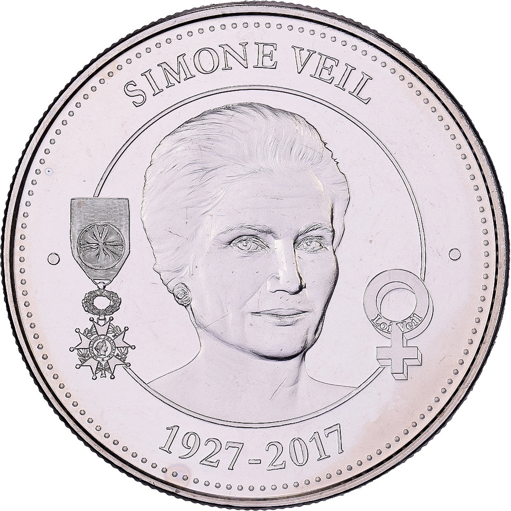 França, medalha, Simone Veil, Collection Panthéon, 2017, Cobre-níquel